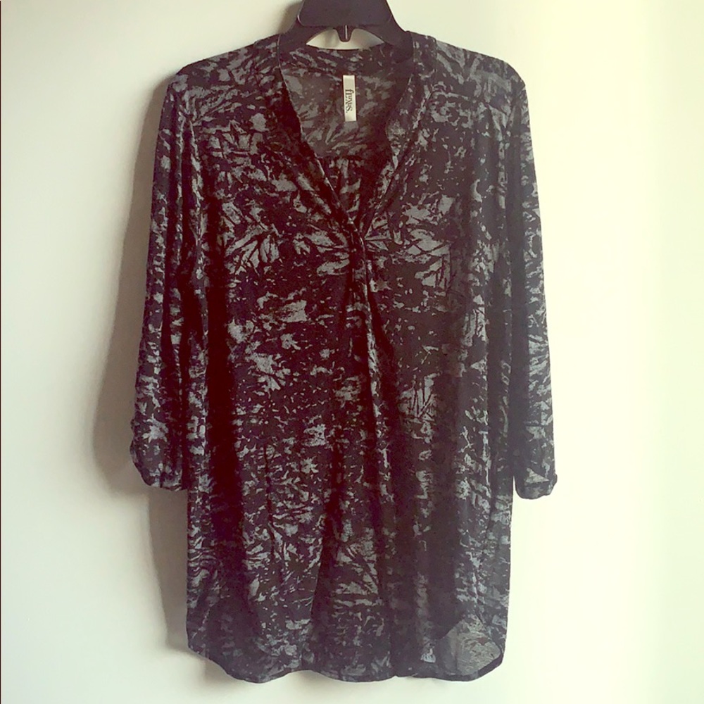 Black and Gray Tunic Top